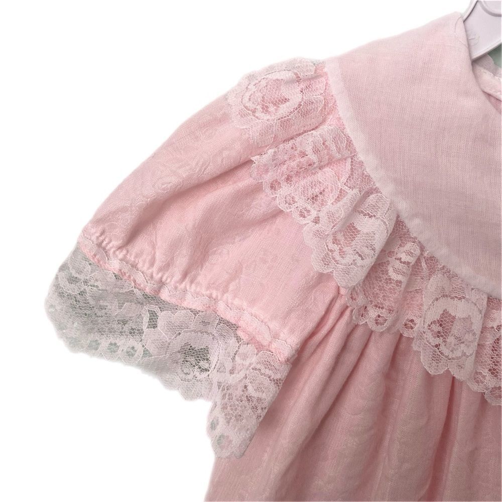 Vintage JoLene Pink Lace Dress Made in USA in Size 2T - Picture 2 of 7